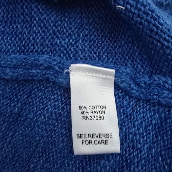 Cato Women's Plus  Cold Shoulder Blue Knit Sweater 26W 28W - Picture 6 of 6